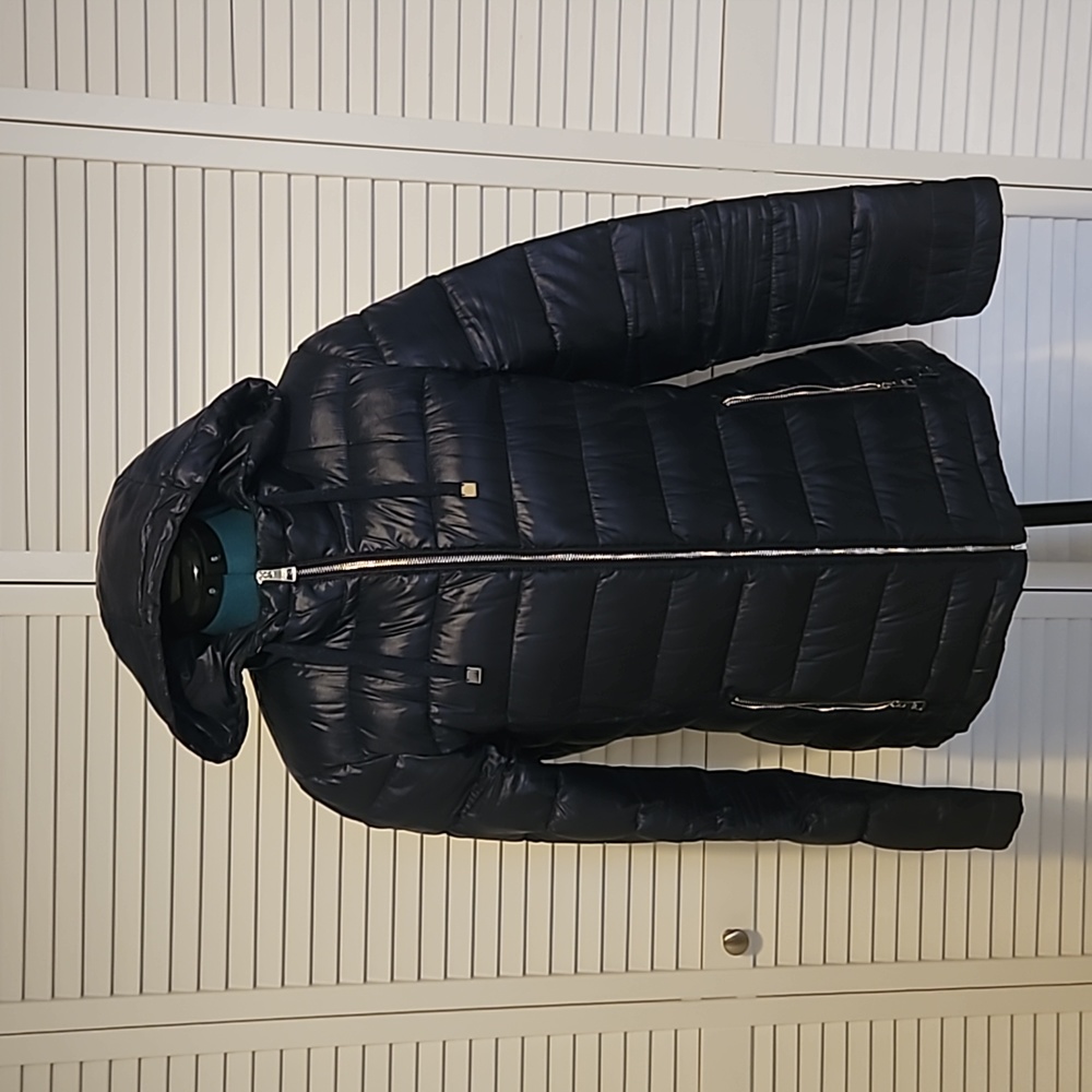 Andrew Marc Packable Lightweight Premium Down Jacket Women's Size Small NaviBlue